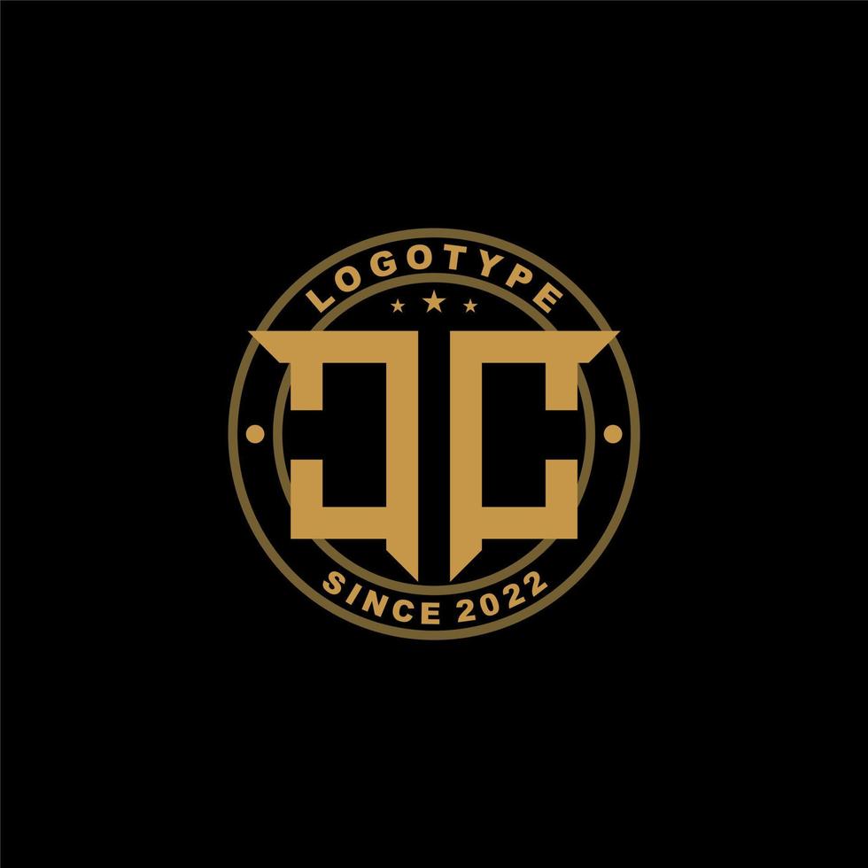 initial CC logo design concept in retro style suitable for business and company vector