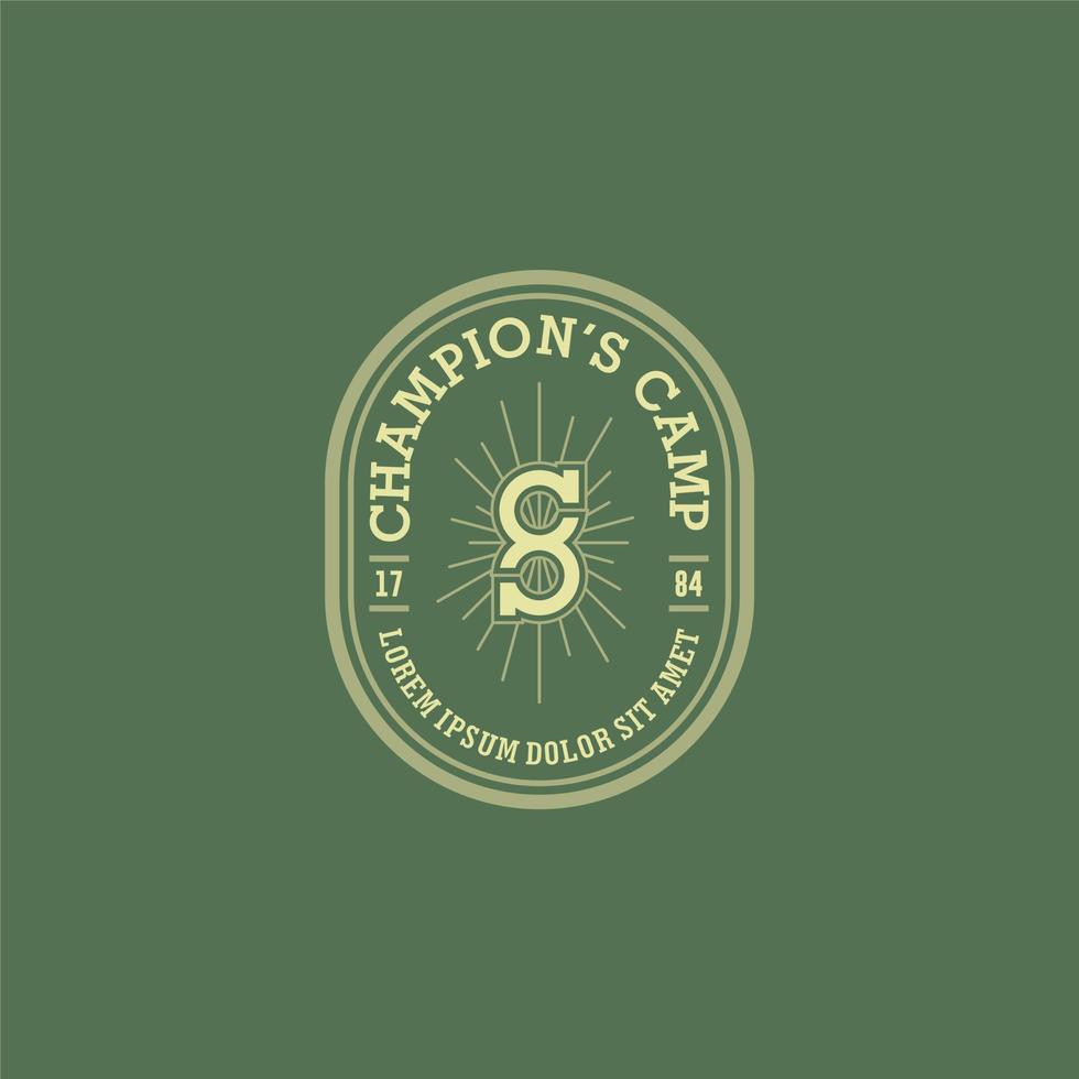 initial CC logo design concept in retro style suitable for business and company vector