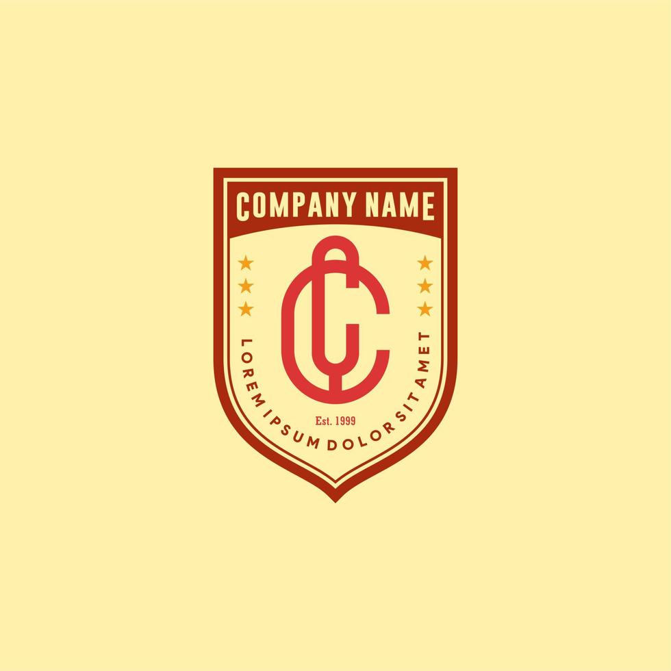 initial CC logo design concept in retro style suitable for business and company vector