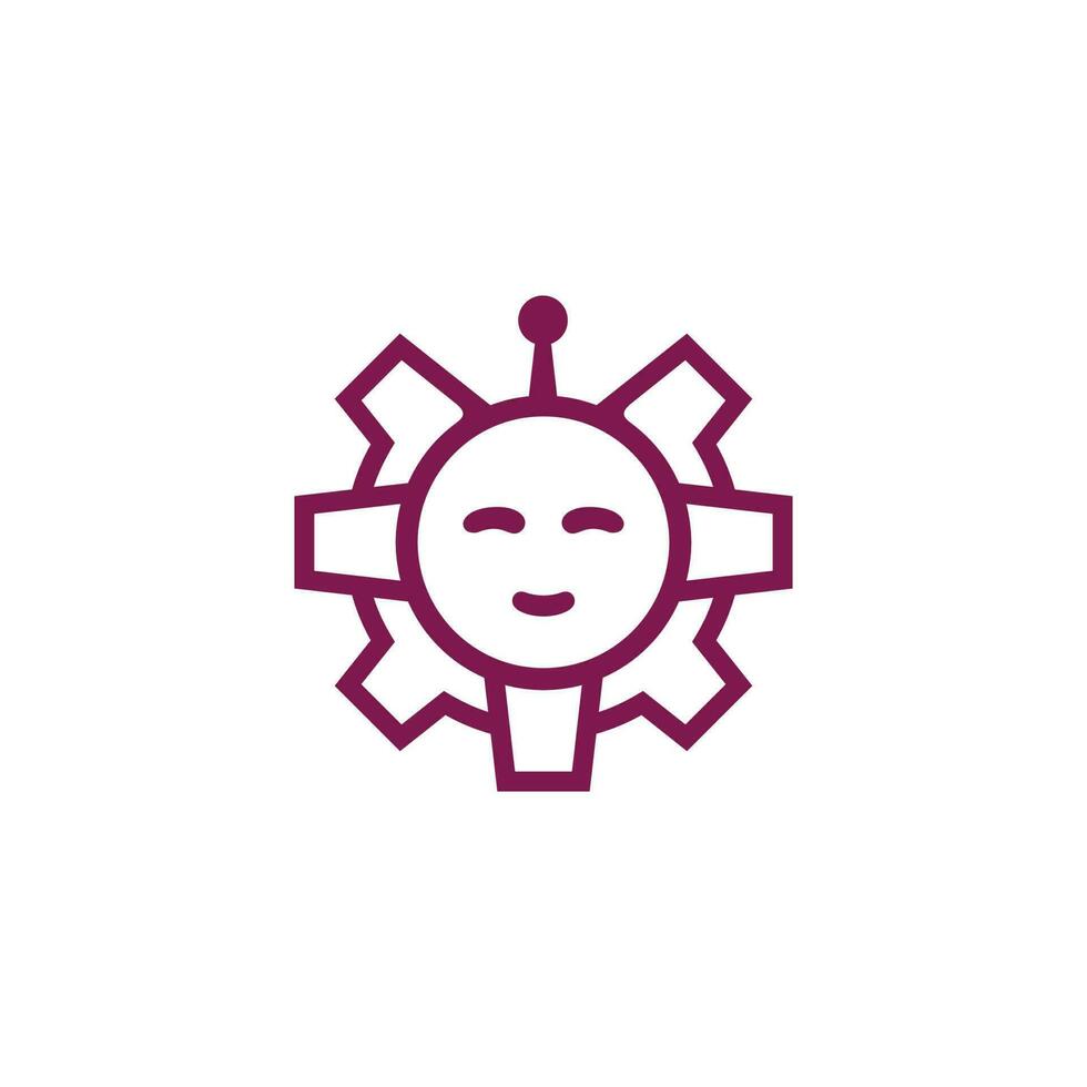 Gear Chat Bot logo icon design vector template