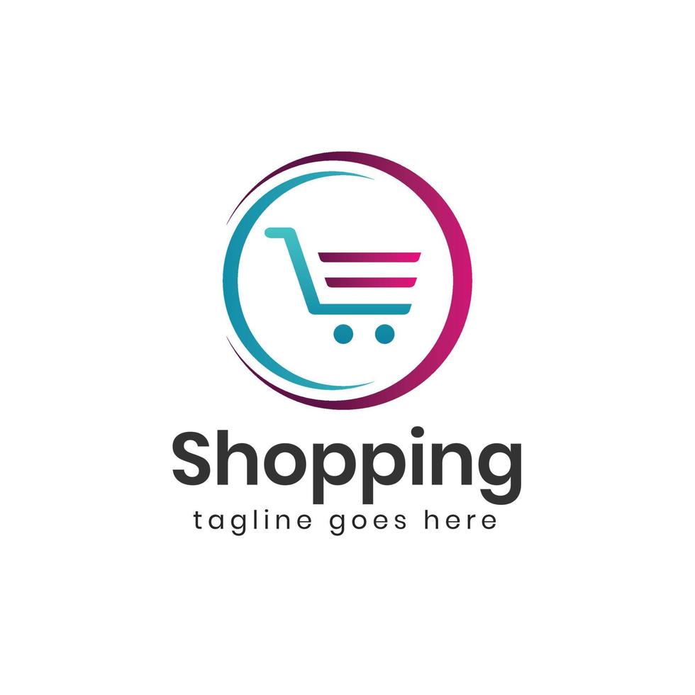 Online shop vector logo design. Perfect for Ecommerce and store web element