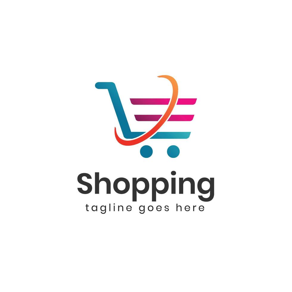 Online shop vector logo design. Perfect for Ecommerce and store web element