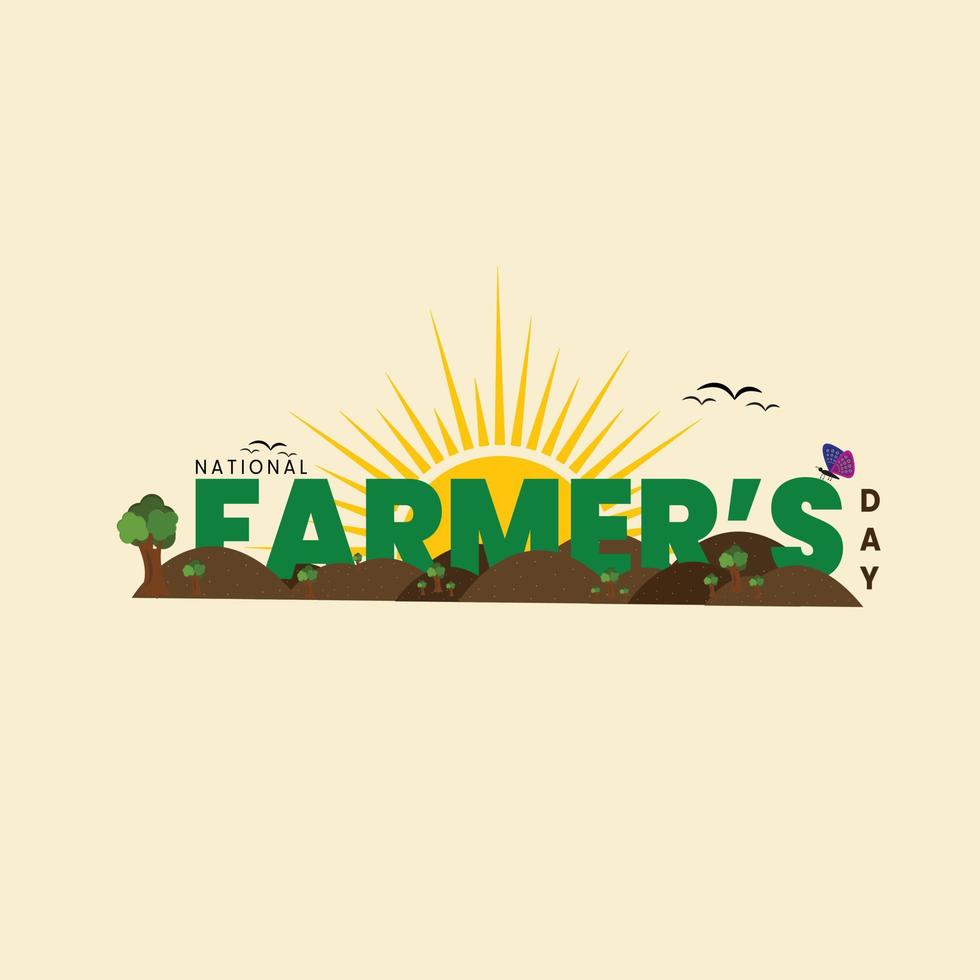 National Farmer's day indian festival agriculture field farm vector