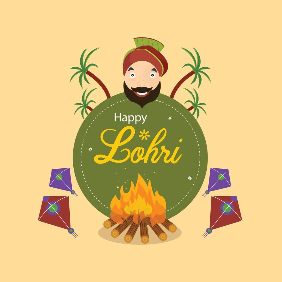 Free vector lohri celebration illustration