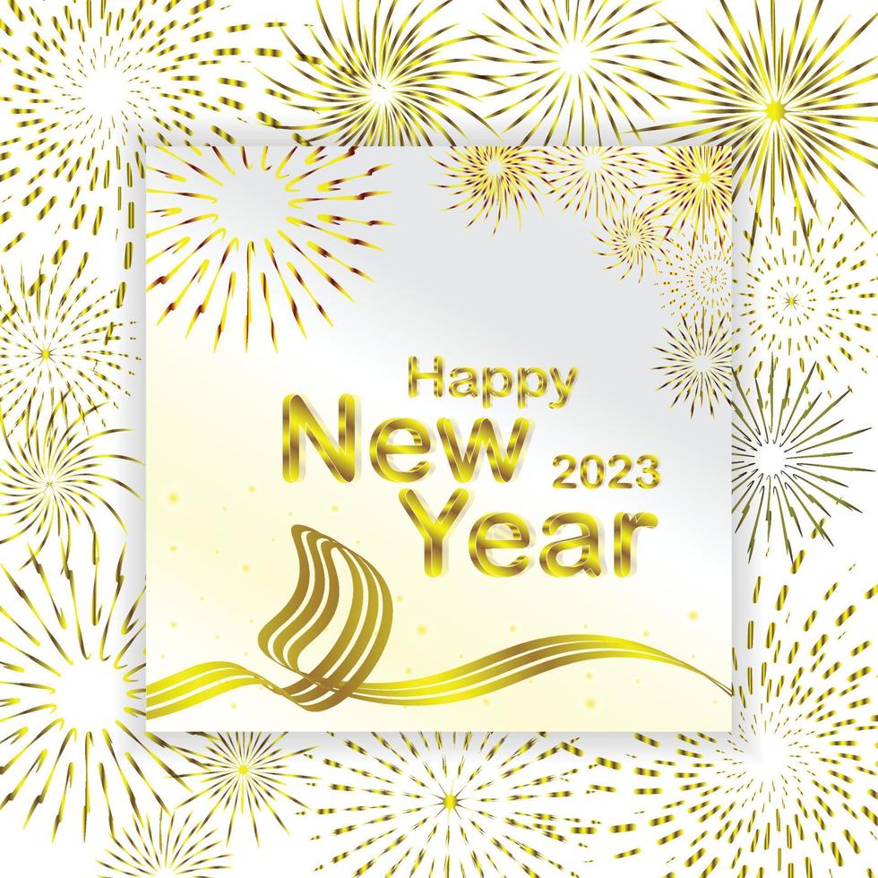 new year celebration event with gold fireworks background vector