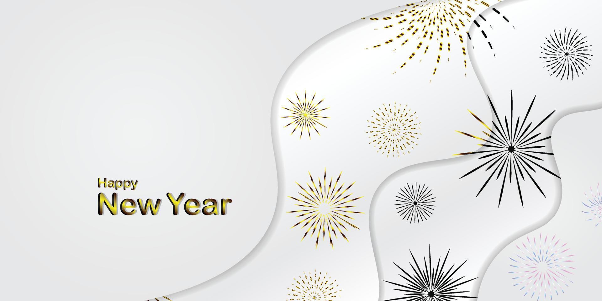 pyrotechnics cover pattern background elegant look happy new year celebration event vector