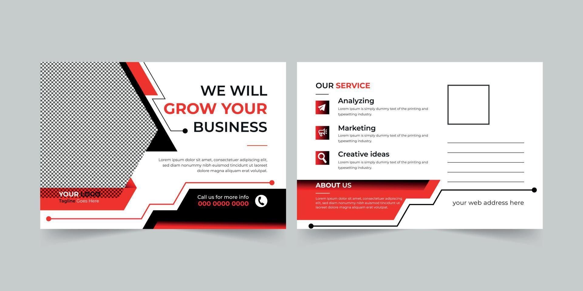 Editable creative corporate Postcard Design vector Modern business