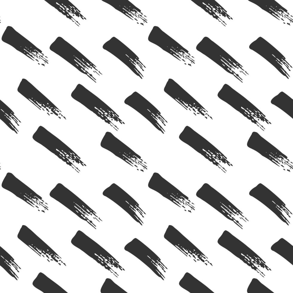 Seamless pattern abstract background with brush strokes. Monochrome hand drawn texture. Modern graphic design. vector