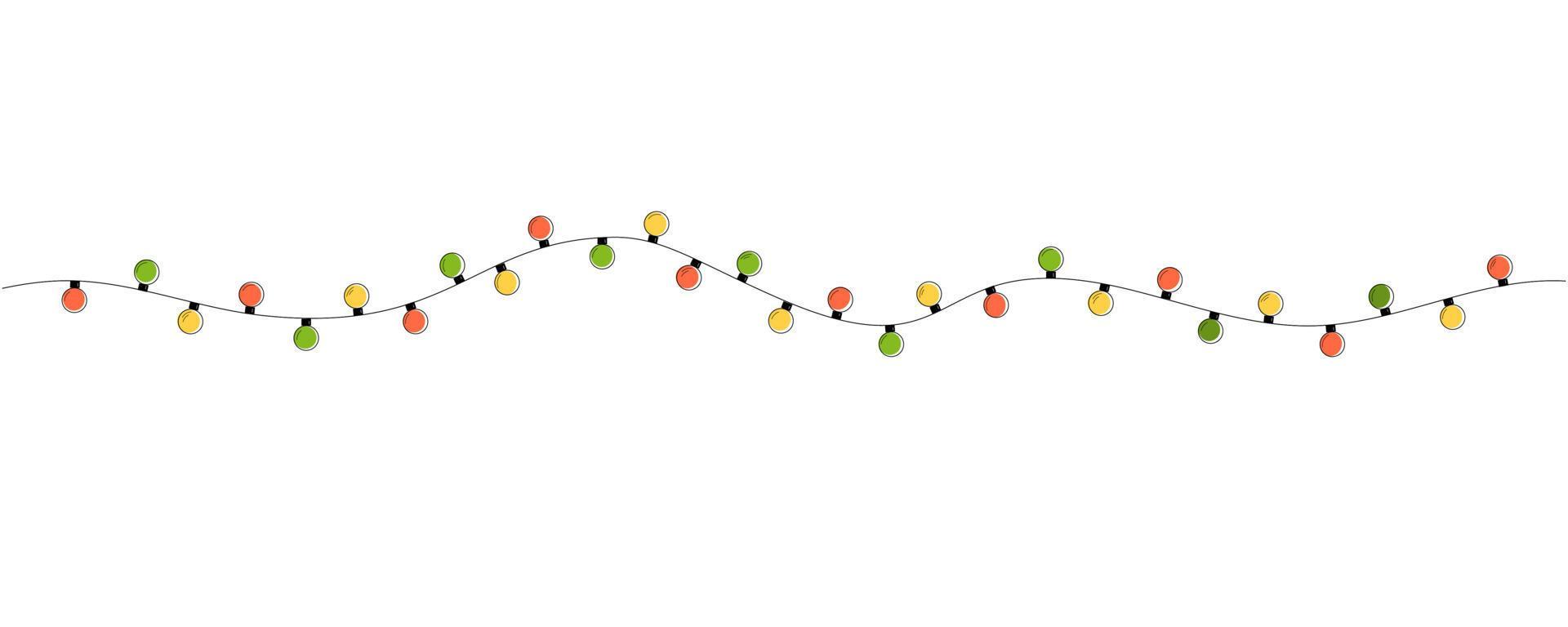 Cartoon Colorful Christmas Lights Christmas Decorations Isolated Cartoon Colorful Christmas Lights Christmas Decorations Isolated Illustration Vector