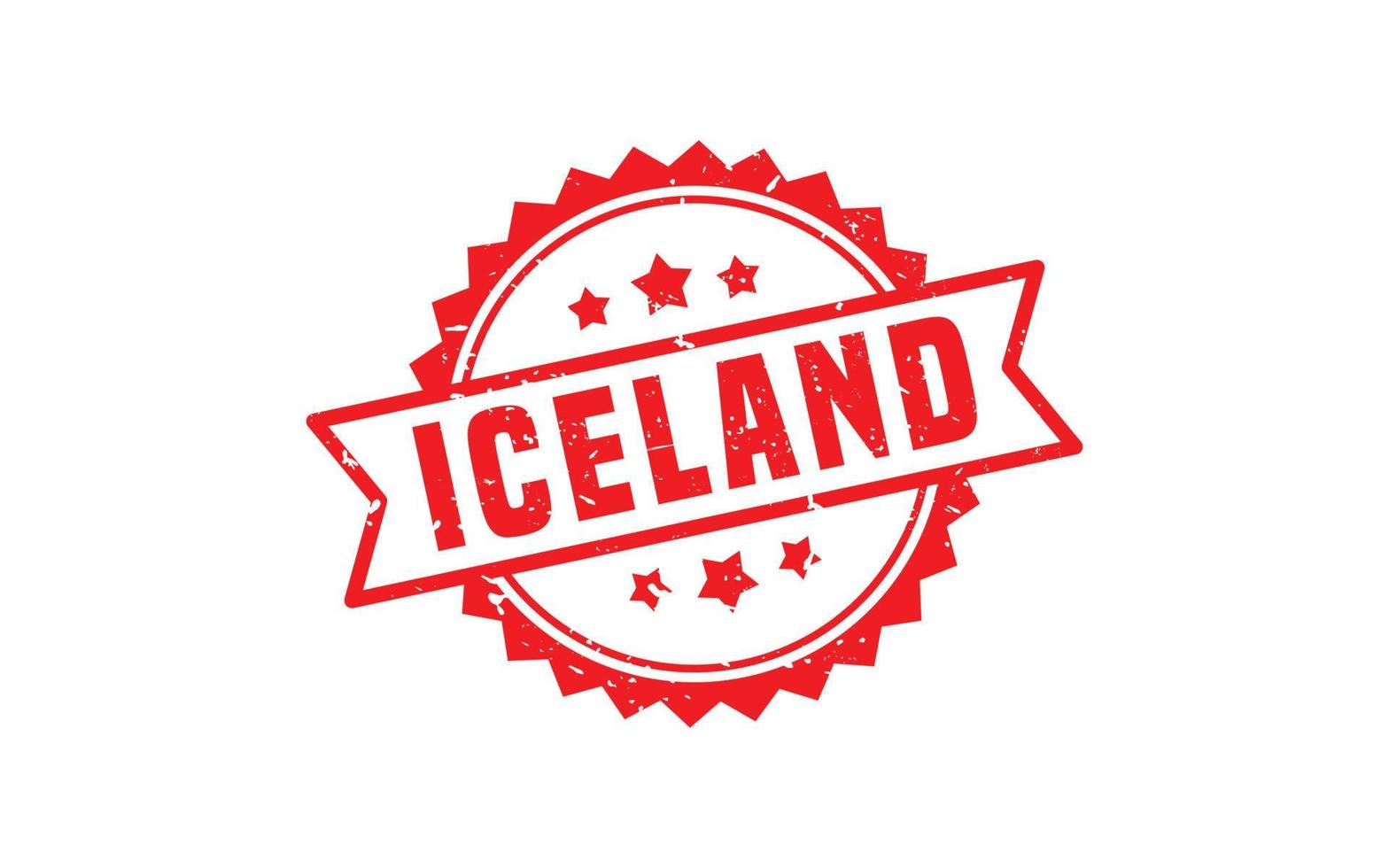 ICELAND stamp rubber with grunge style on white background vector