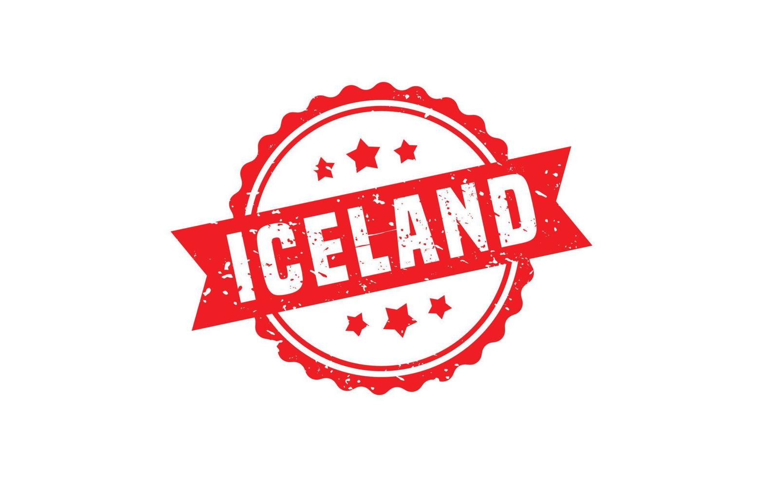 ICELAND stamp rubber with grunge style on white background vector