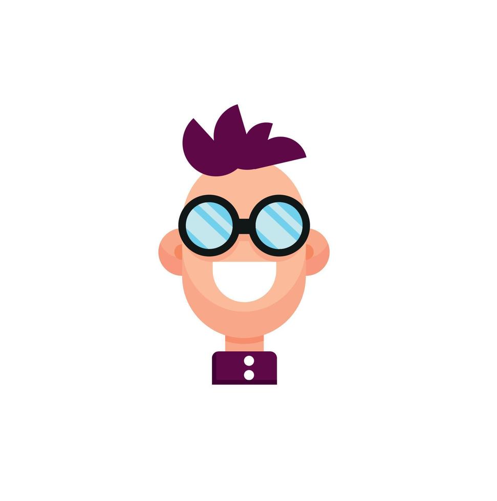 flat style boy character illustration design vector