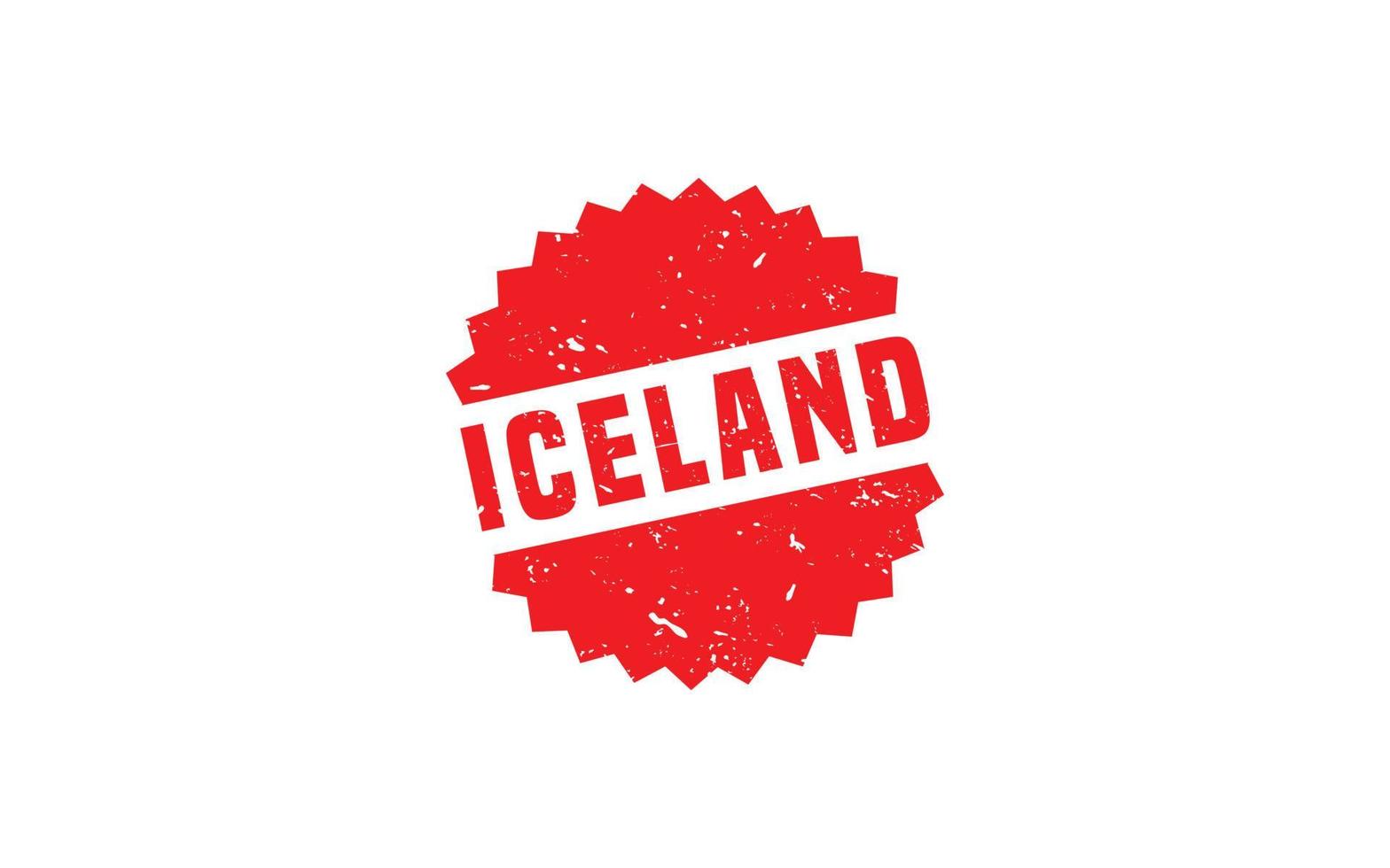 ICELAND stamp rubber with grunge style on white background vector