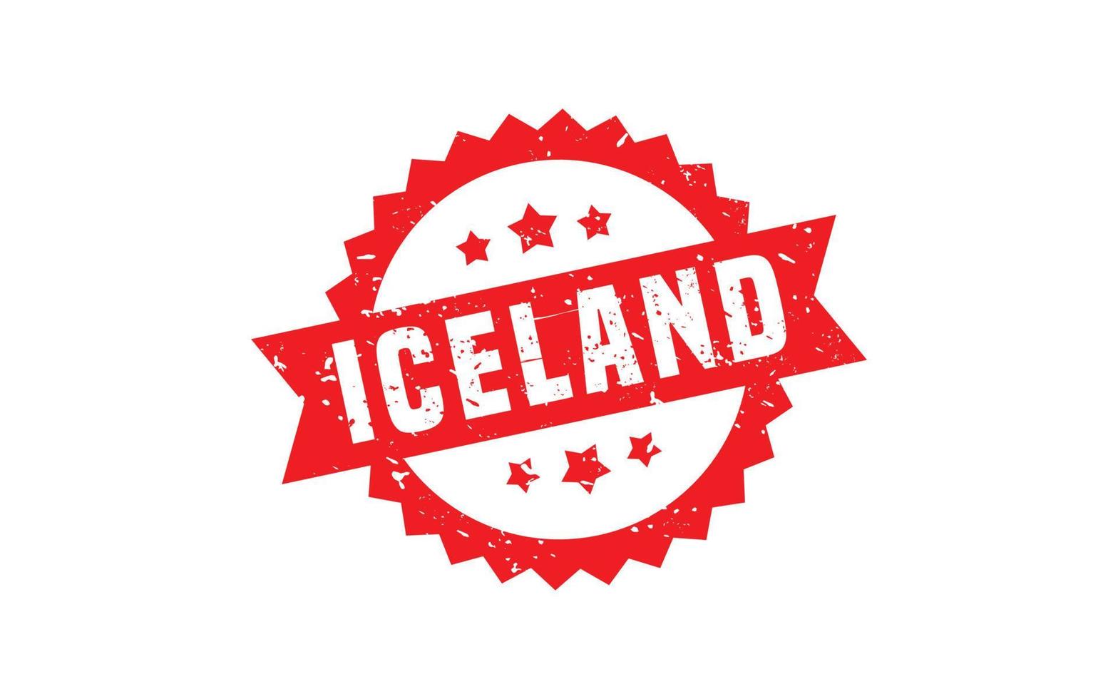 ICELAND stamp rubber with grunge style on white background vector