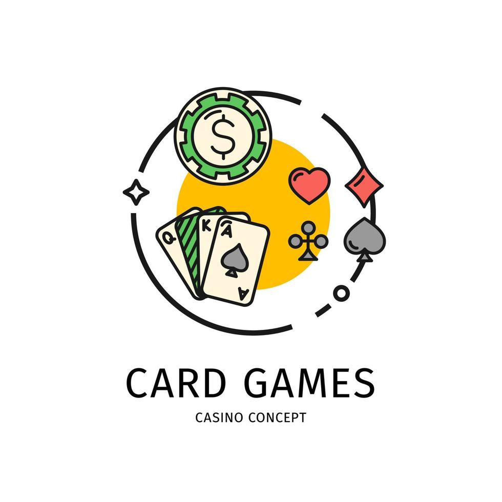 concepto de icono de línea delgada de casino. vector