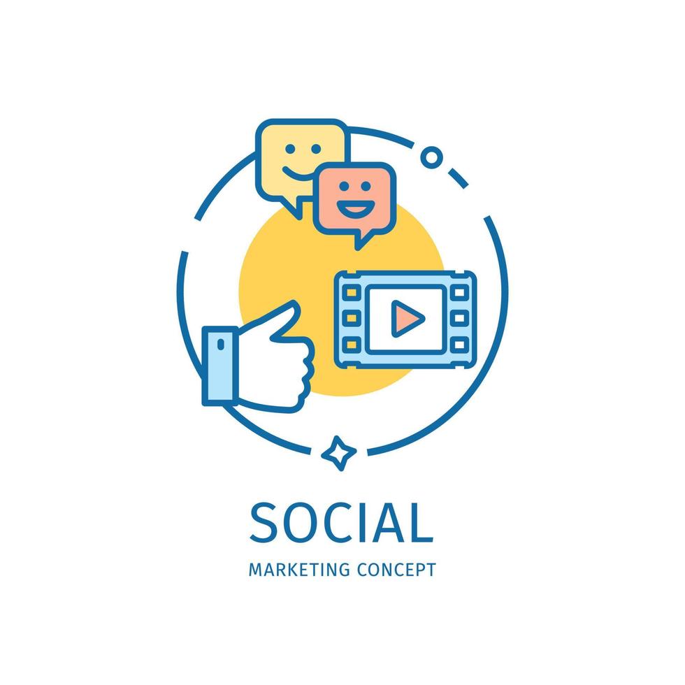 Marketing Thin Line Icon Concept. Vector