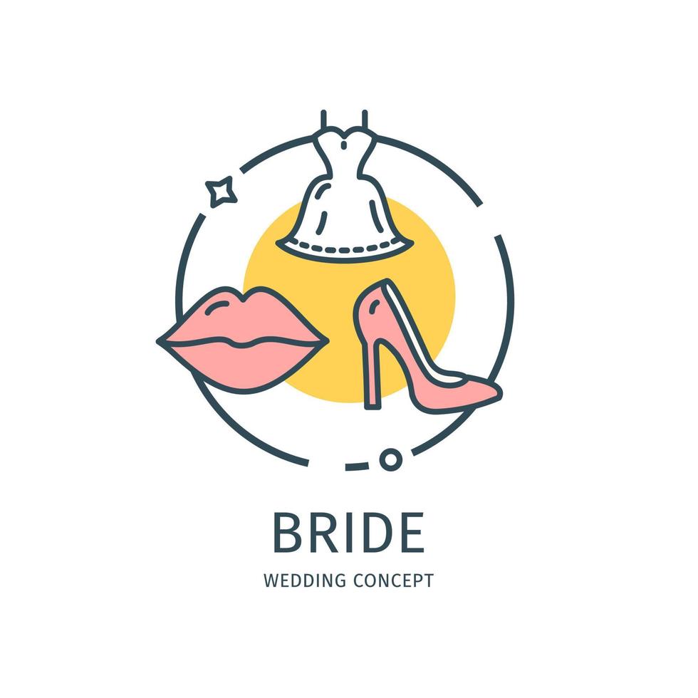 Wedding Day Thin Line Icon Concept. Vector