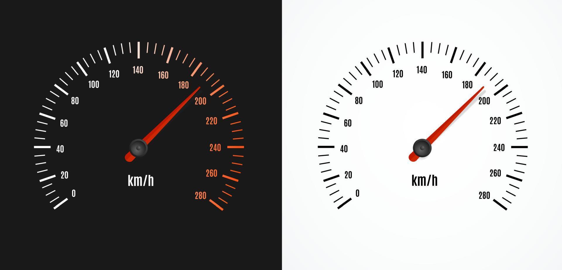 contador de velocidad con conjunto de símbolos de flecha. vector