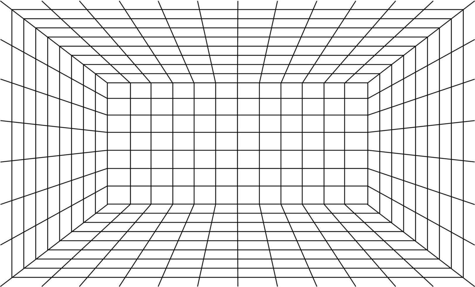 cuadrícula de perspectiva línea delgada negra. vector