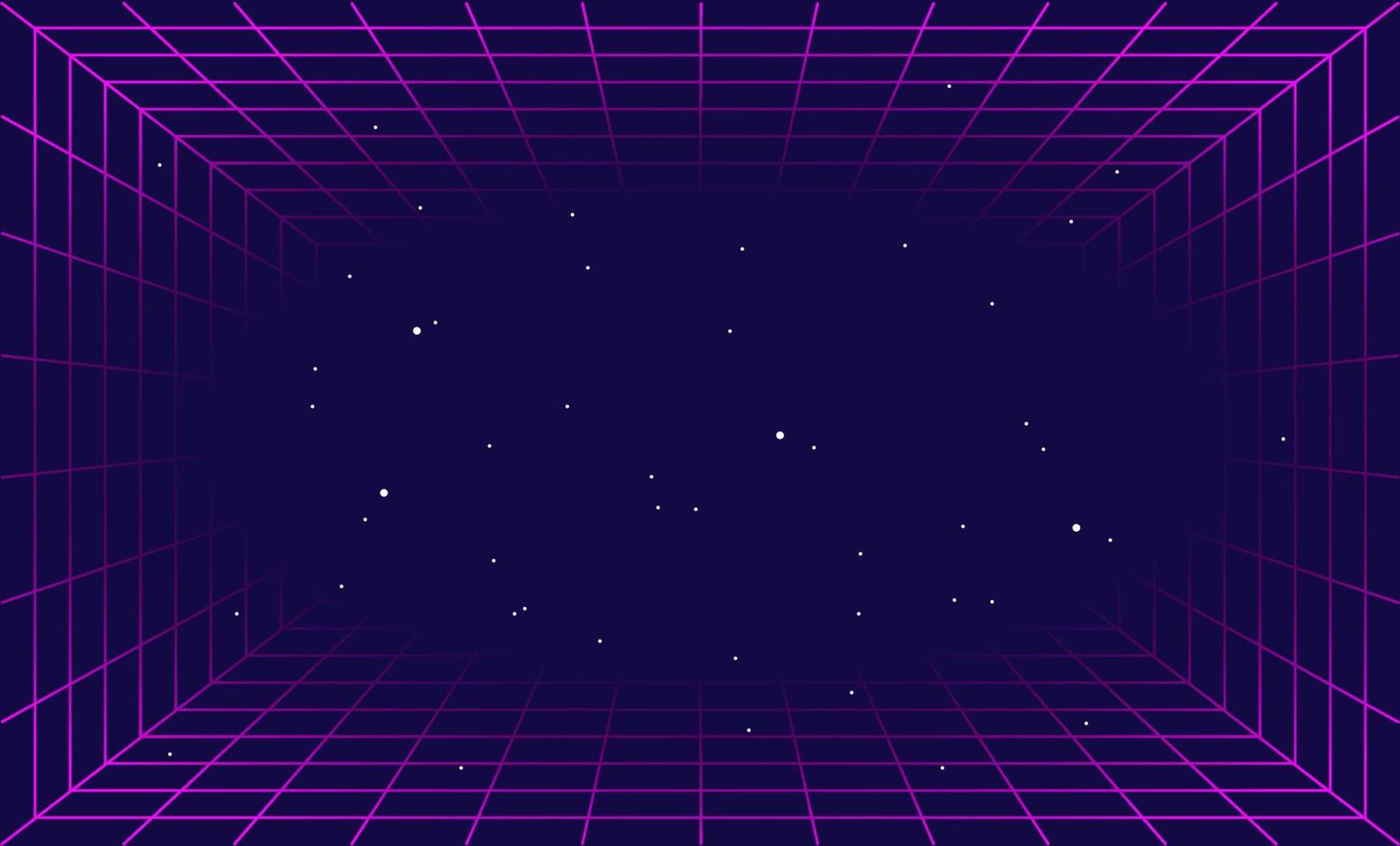 Retro Futuristic Grid Hi-Tech Neon Background. Vector