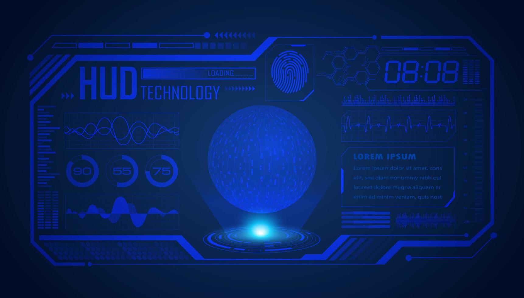 Modern HUD Technology Screen Background vector