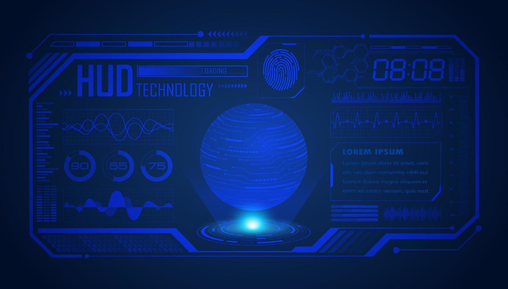 Modern HUD Technology Screen Background vector