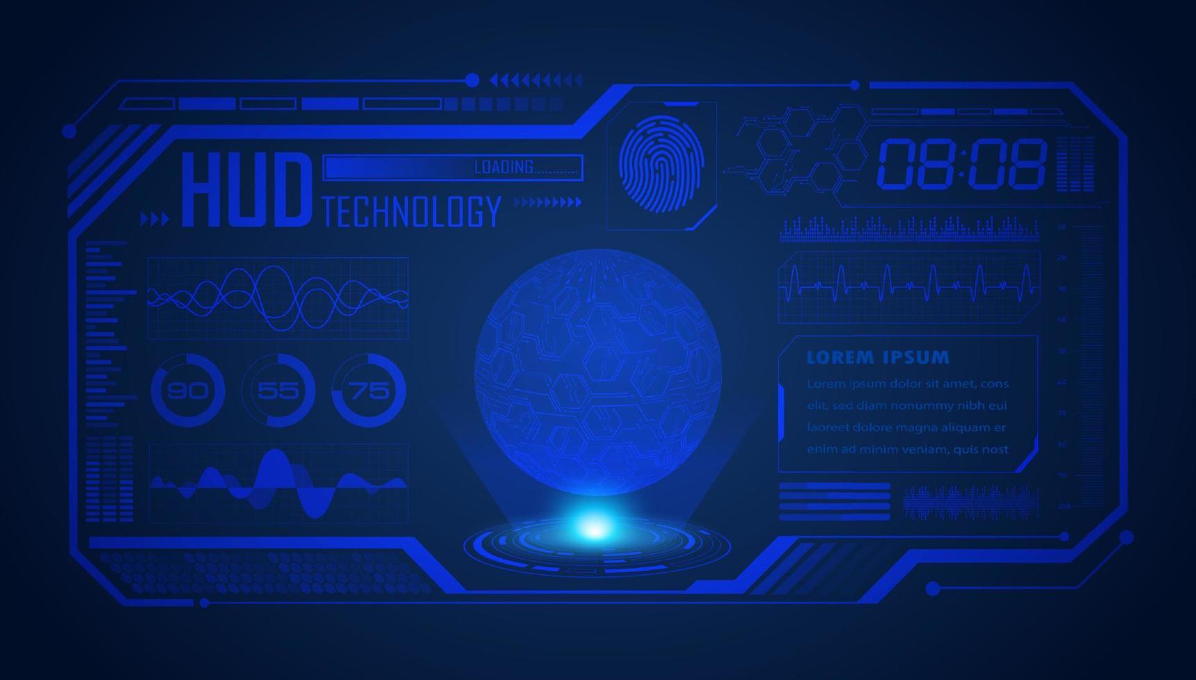 Modern HUD Technology Screen Background vector