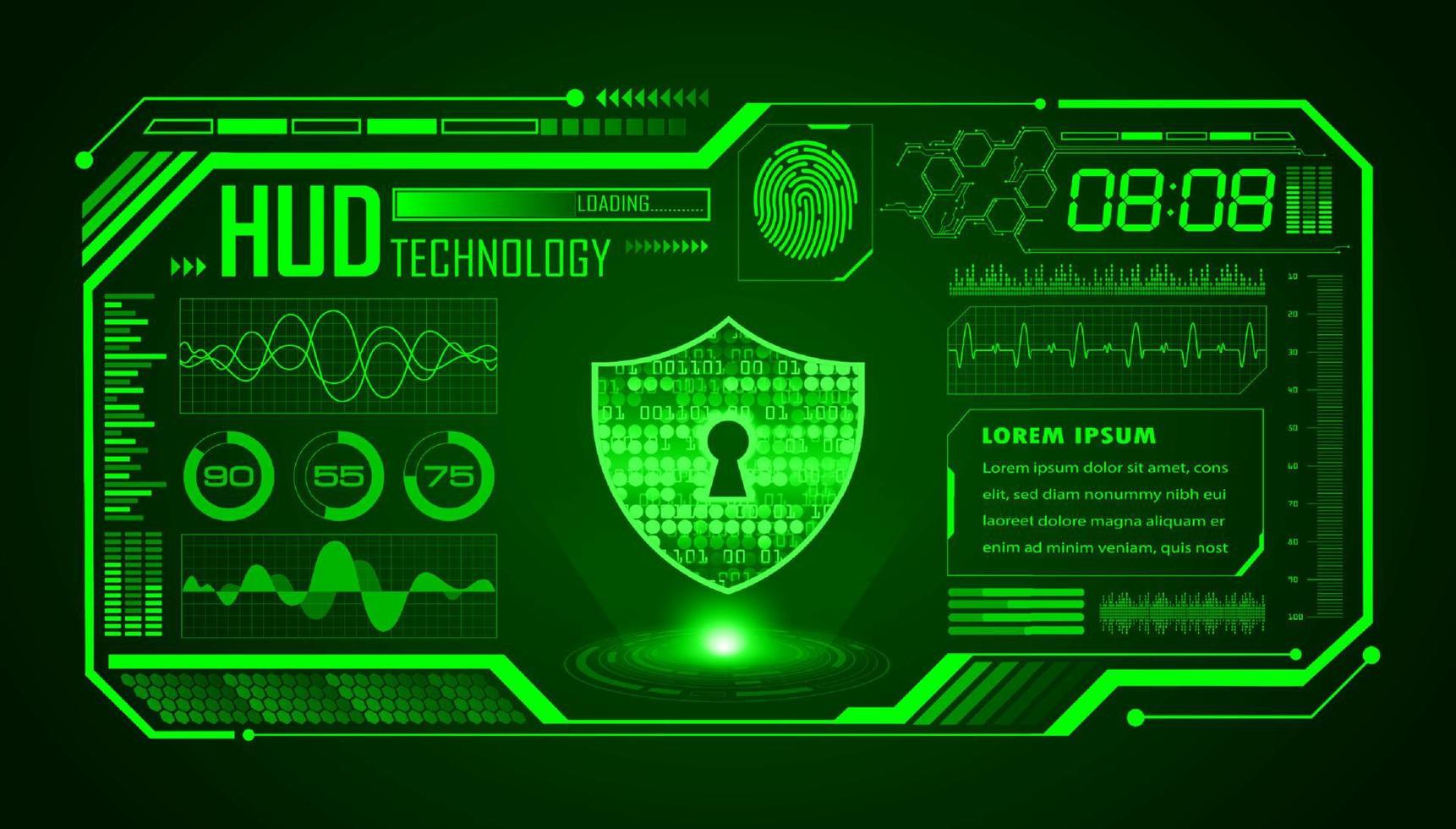 Modern HUD Technology Screen Background vector