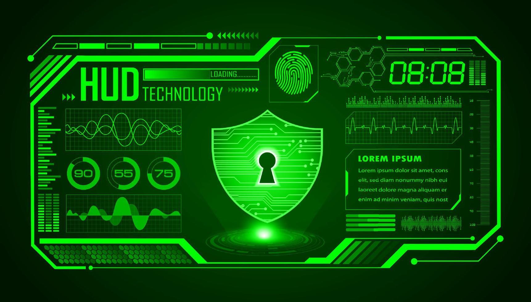 Modern HUD Technology Screen Background vector