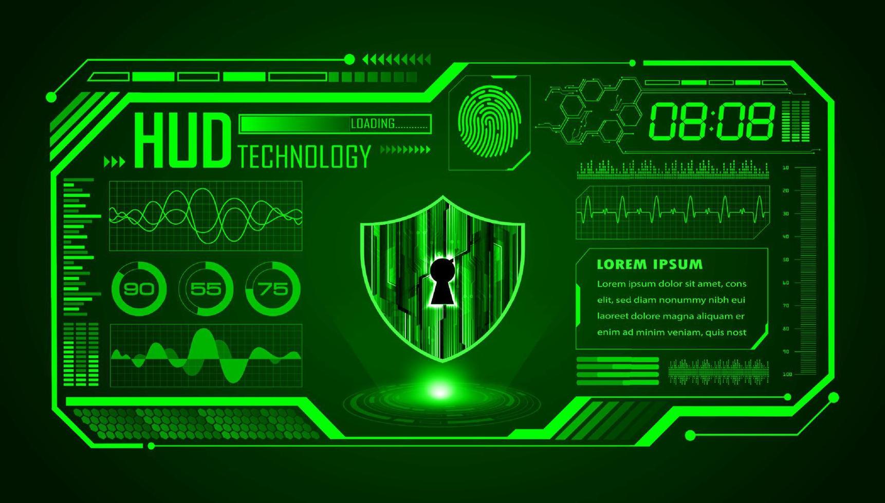 Modern HUD Technology Screen Background vector
