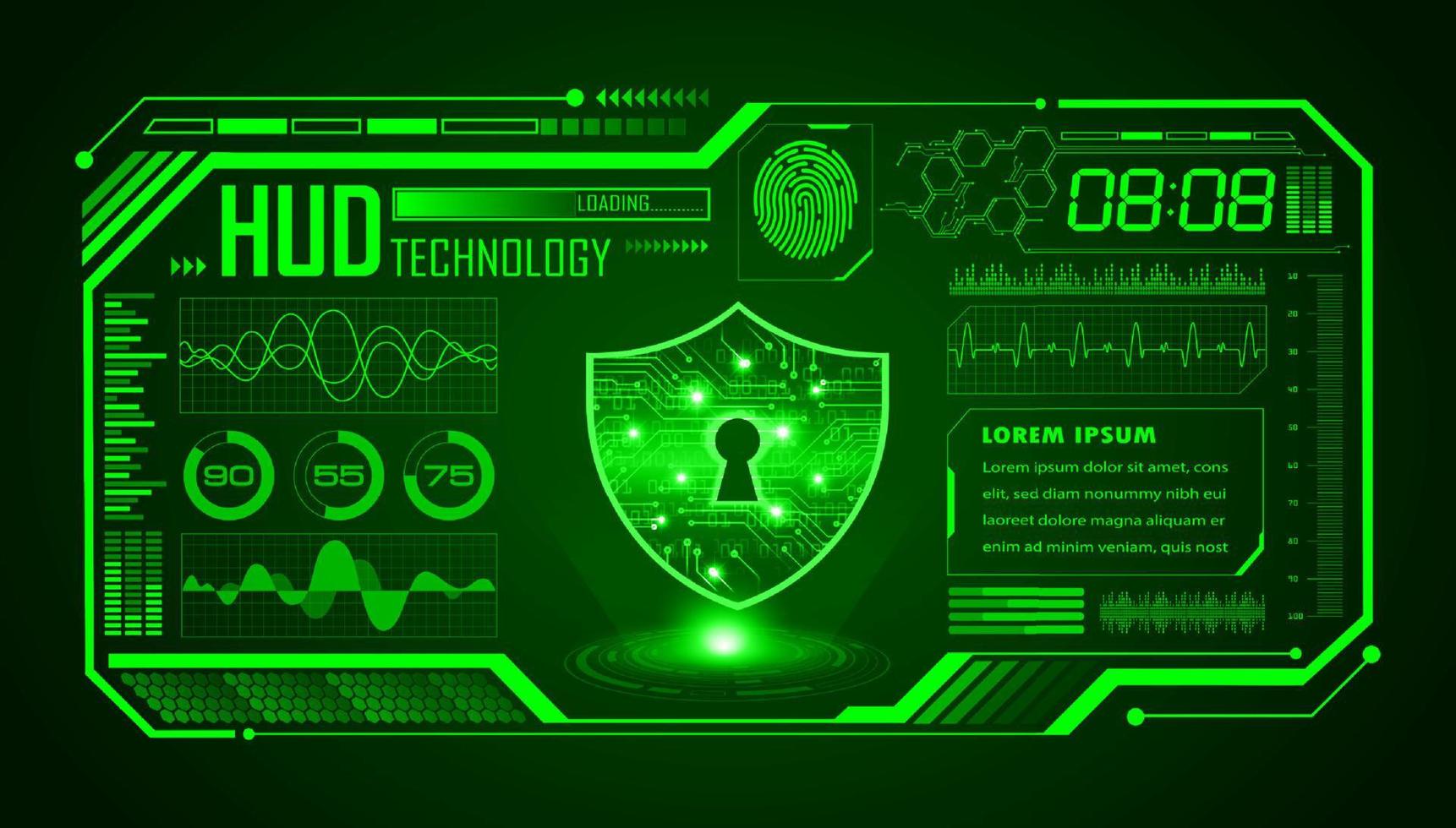 Modern HUD Technology Screen Background vector