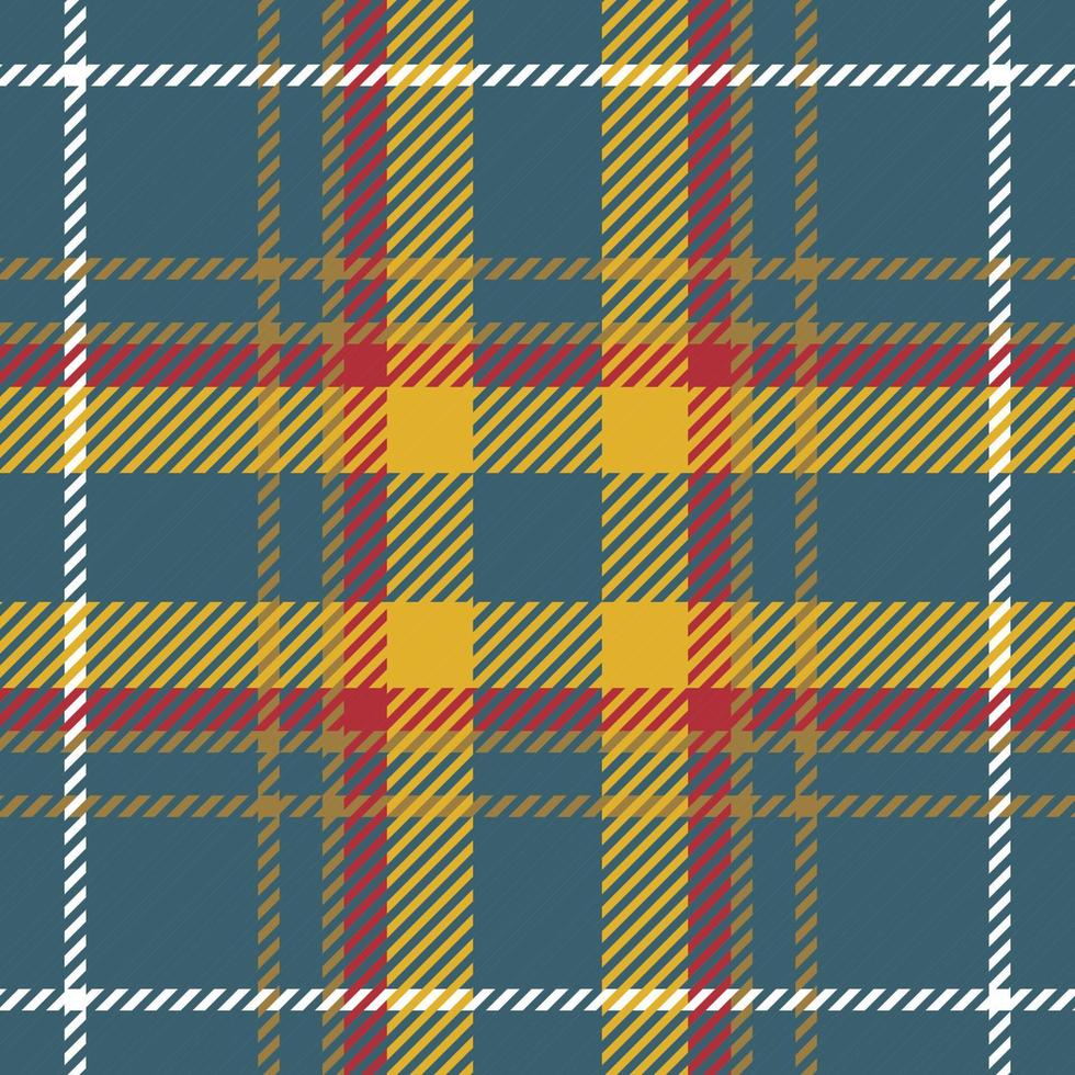 Plaid pattern seamless vector illustration with blue, yellow and red colors