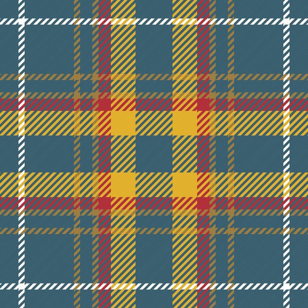 Plaid pattern seamless vector illustration with blue, yellow and red colors