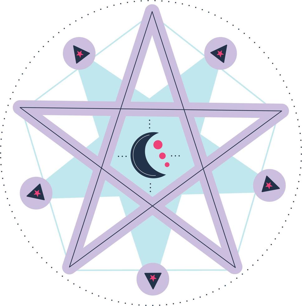 ilustración de pentagrama púrpura vector