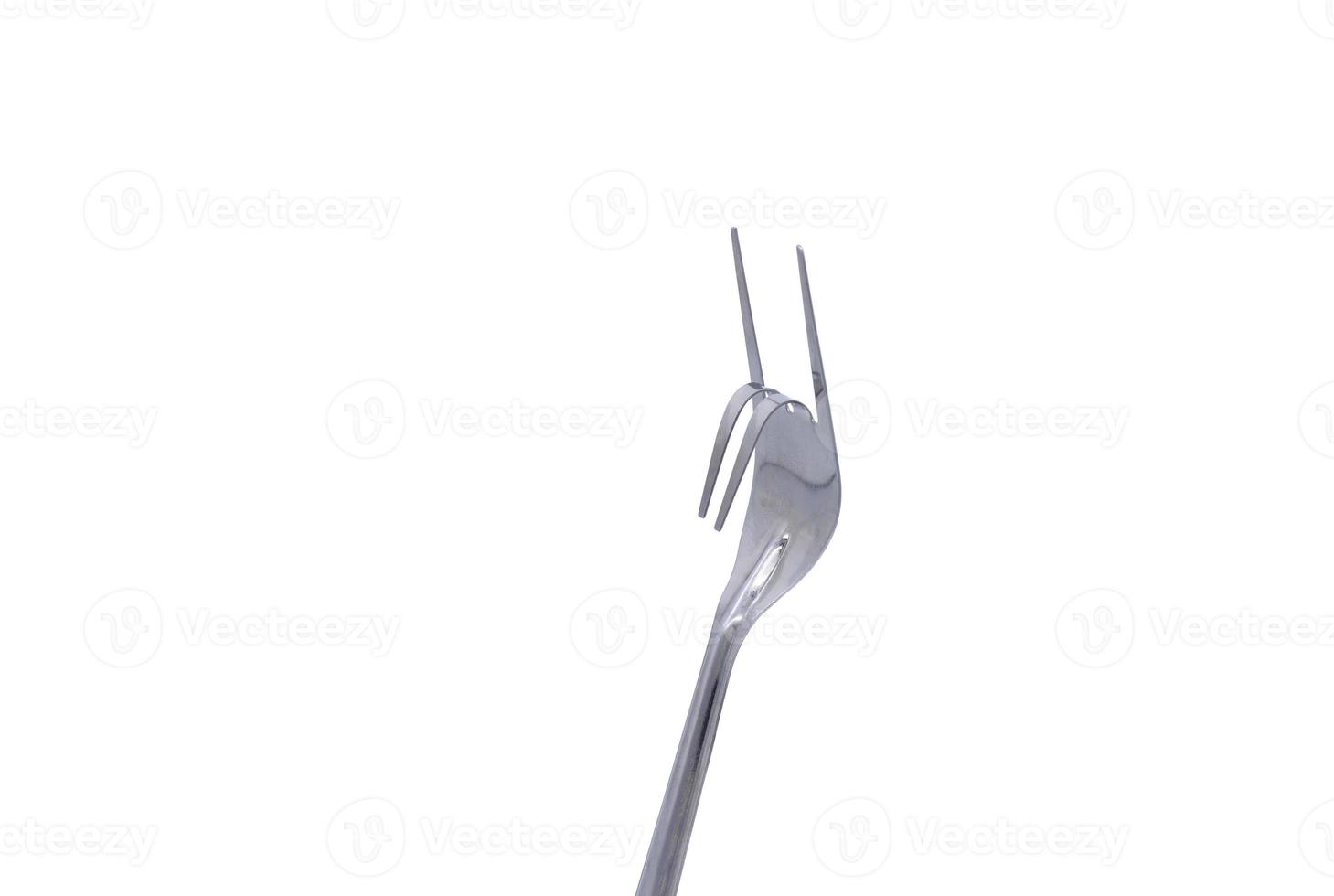 Folding fork as a symbol or sign of love you isolated on white photo