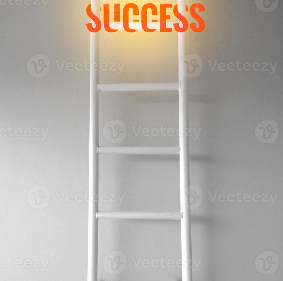 success red with orange light white stairs concept goal success photo