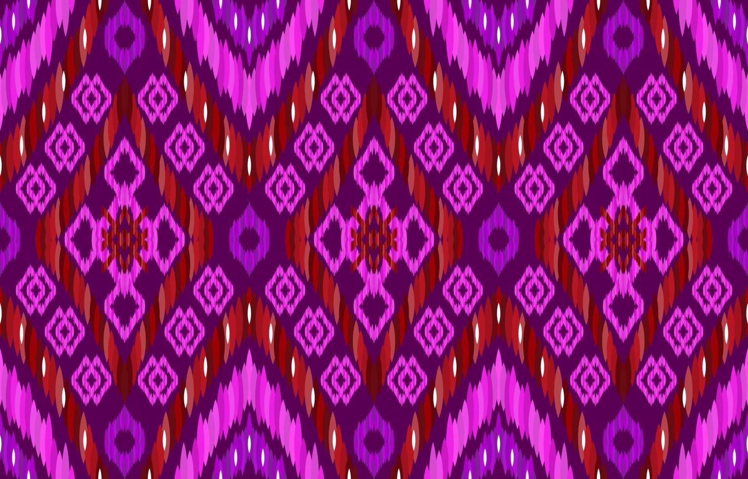Pink purple ikat patterns. Geometric tribal vintage retro style. Ethnic fabric ikat seamless pattern. Indian navajo aztec ikat print vector illustration. Design for backdrop texture clothing textile.