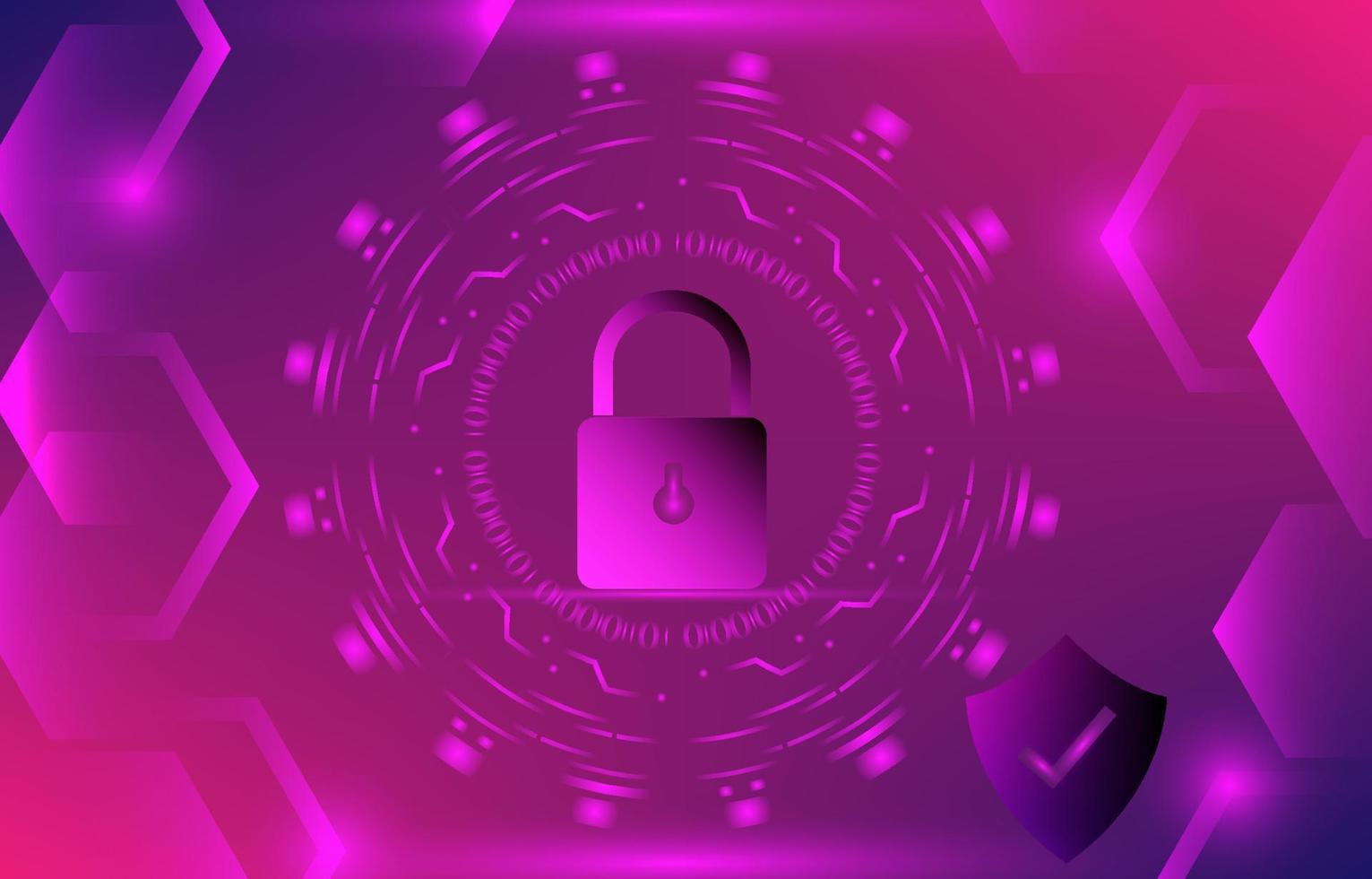 Cyber security technology concept. Shield with keyhole icon personal data. Abstract cyber security network digital technology background. Protection mechanism and system privacy. Vector illustration.