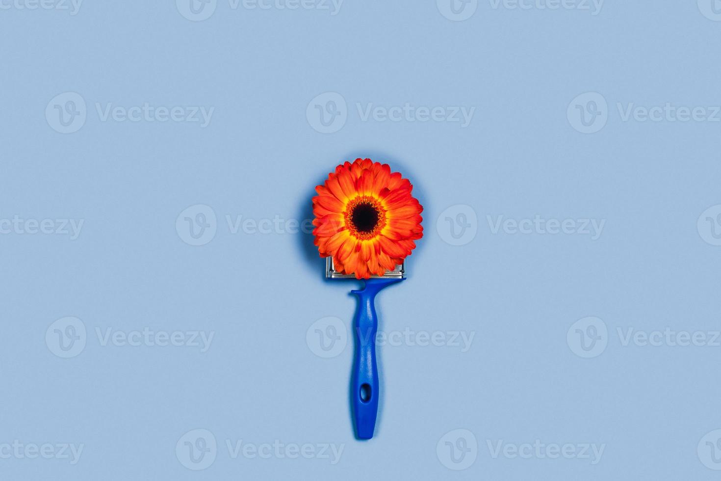 Abstract postcard on a blue background. photo