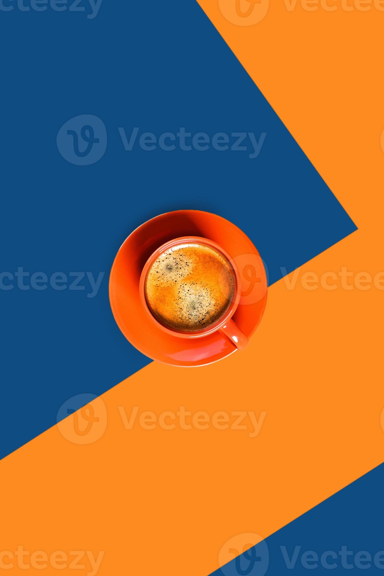 One cup of coffee on twotoned background. 15587412 Stock Photo at Vecteezy