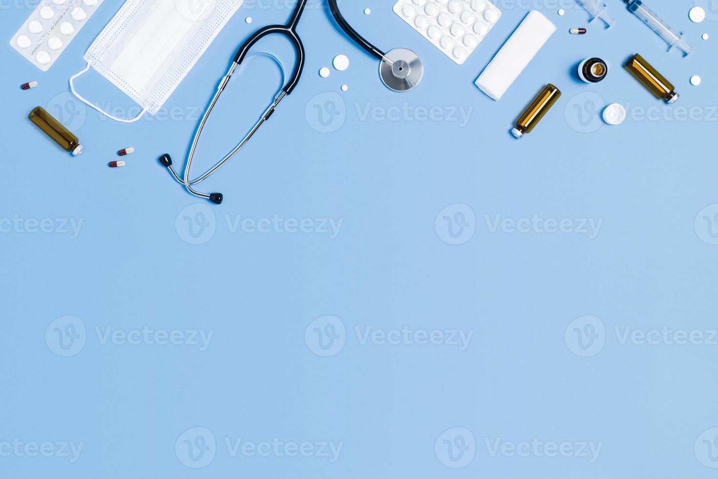 Medicine backdrop with special equipment. photo