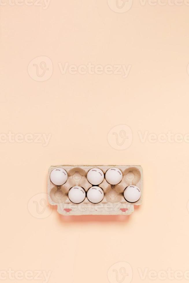 Eggs on a pink background. photo