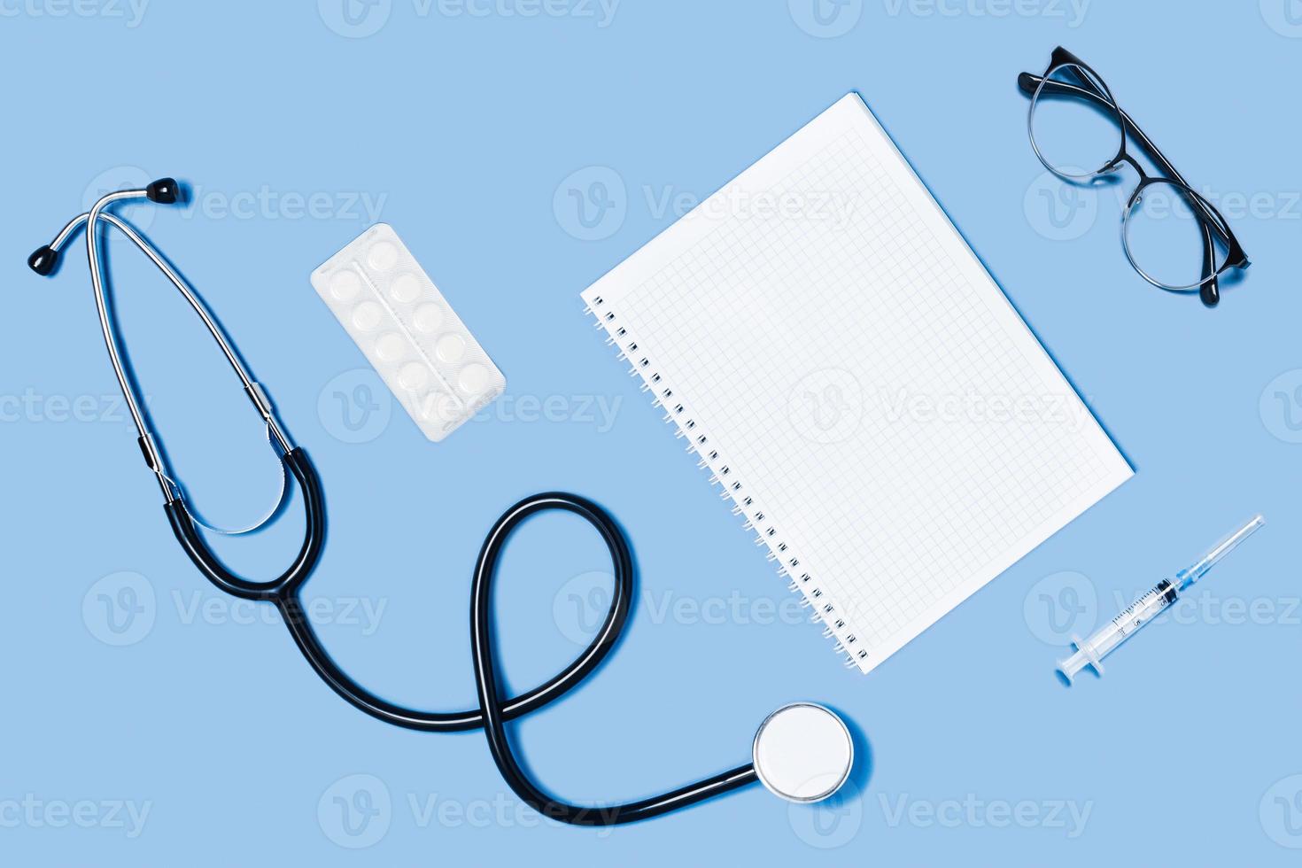 Medicine backdrop with special equipment. photo