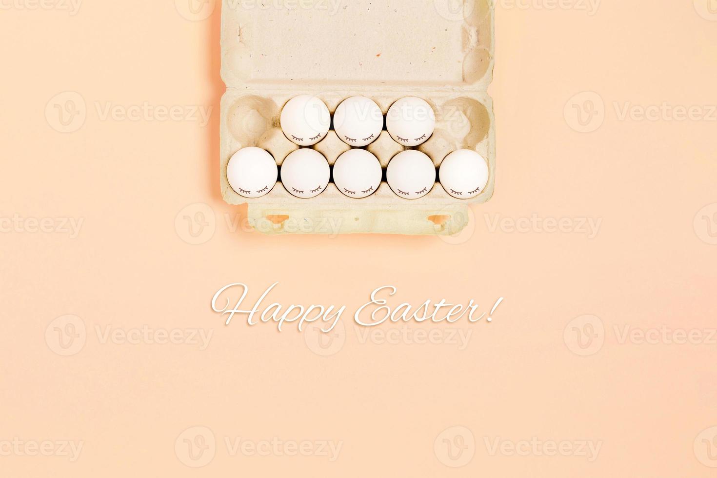 Eggs on a orange background. photo