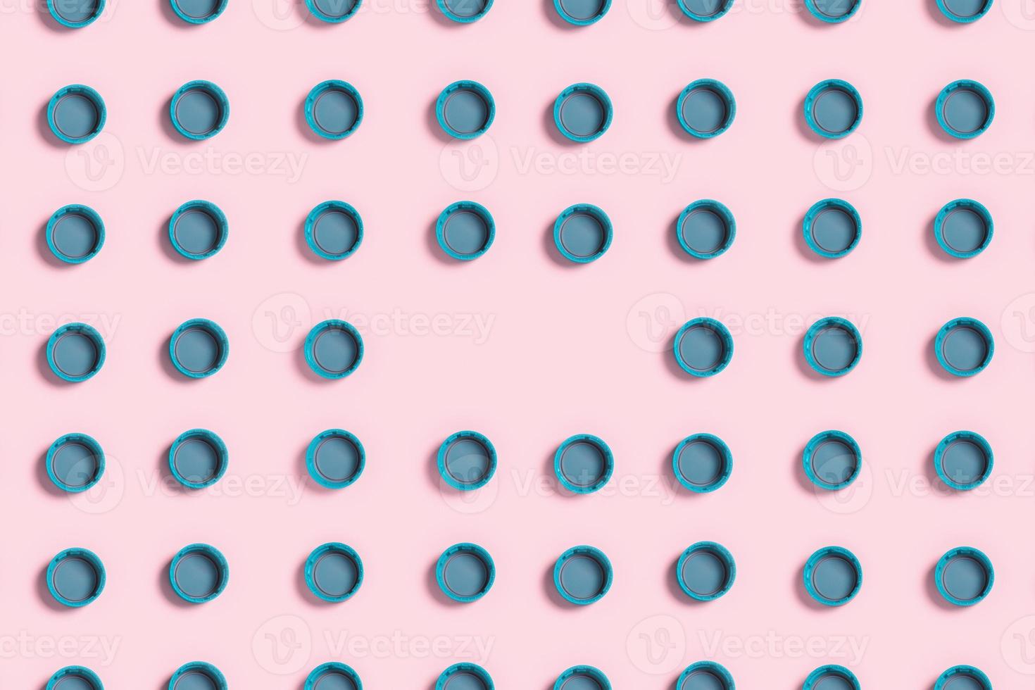 Concept with plastic cups of bottles. photo
