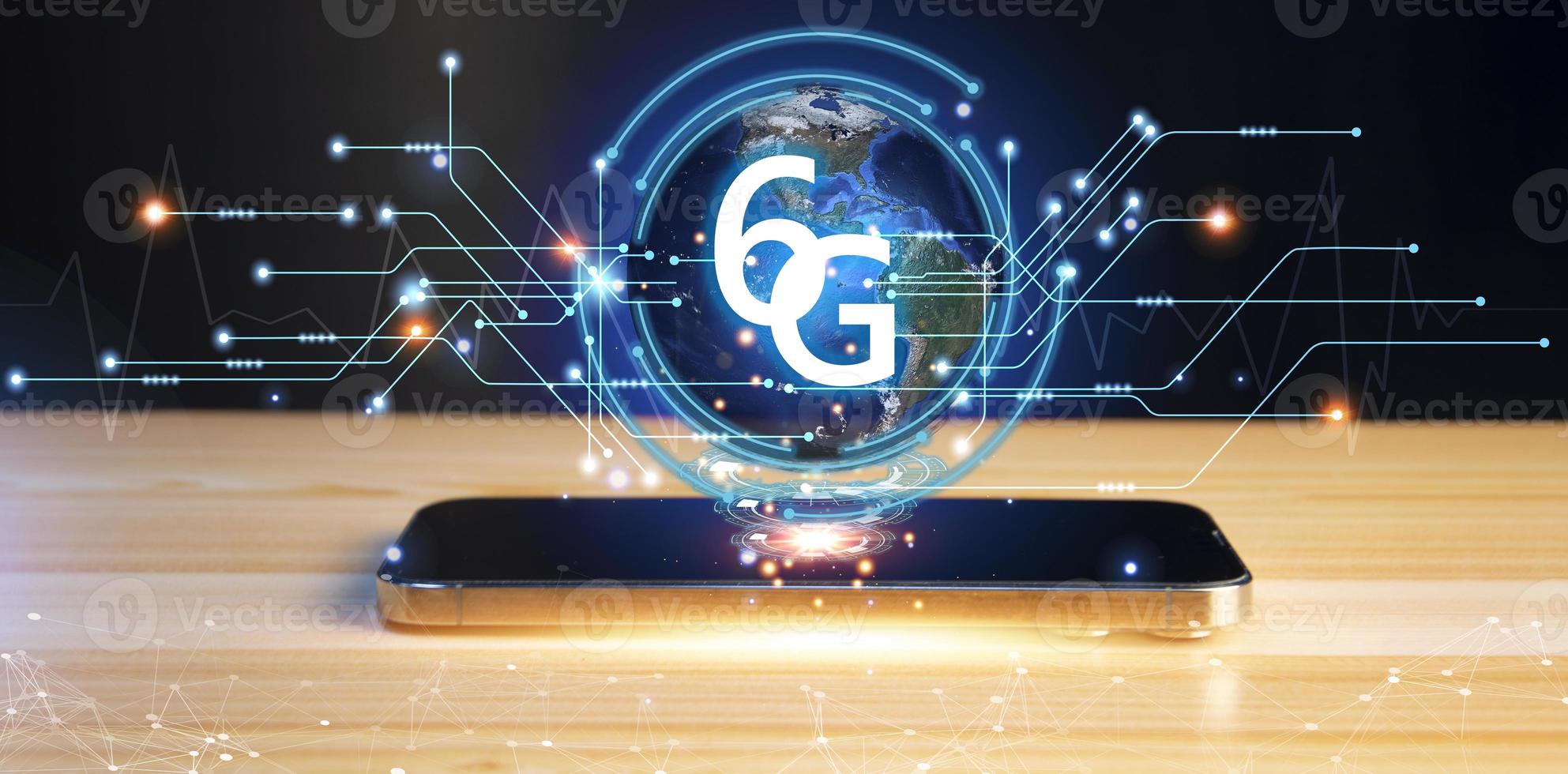 6G network concept, high speed mobile internet New age network, business concept, modern technology internet and network photo