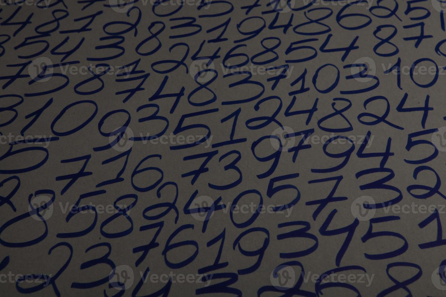 Background of numbers. from zero to nine. Numbers texture. Finance data concept. Mathematic. Seamless pattern with numbers. financial crisis concept. Business success. photo