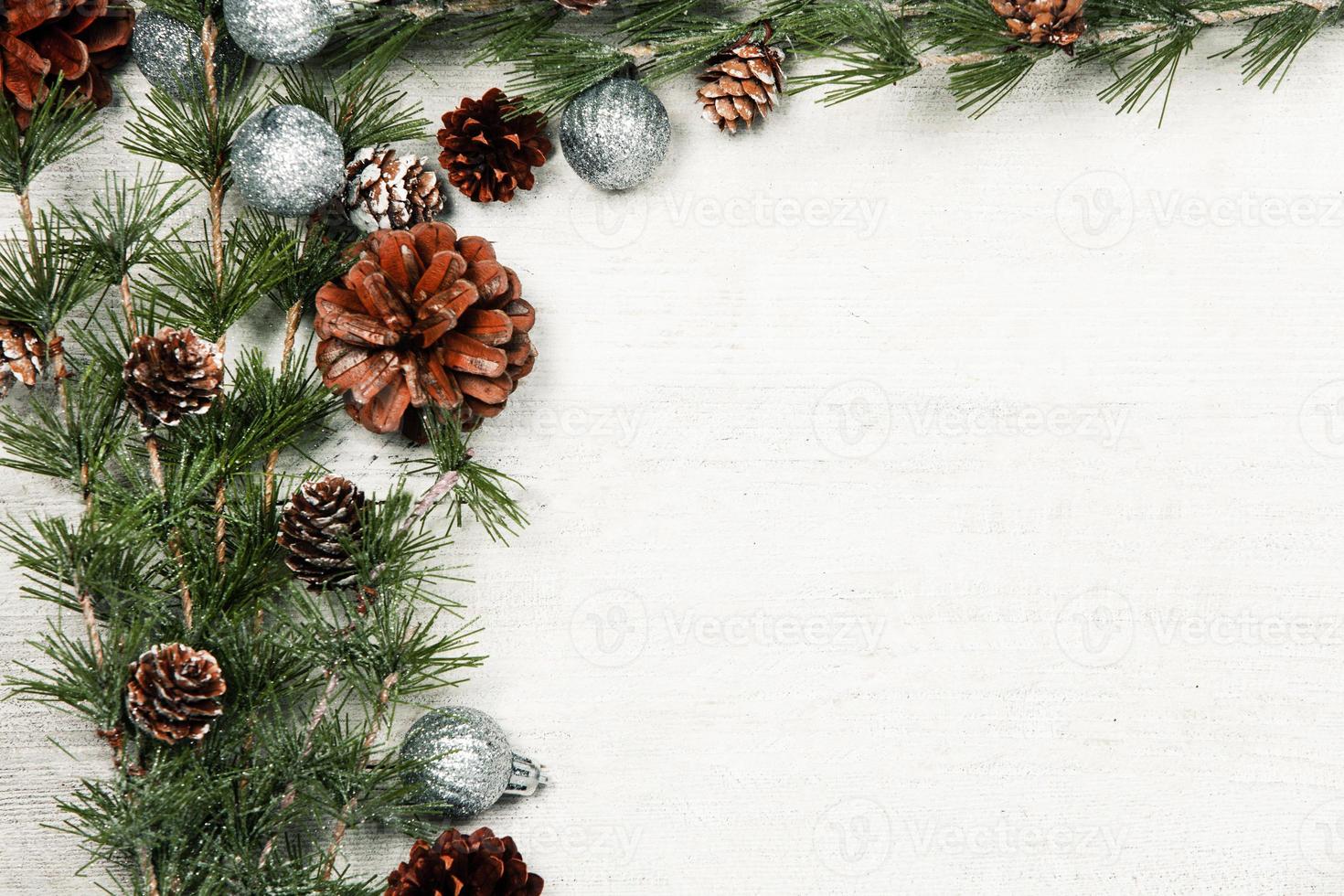 New Year or New Year's Eve background with fir branch with cones. The year 2023 is coming. photo