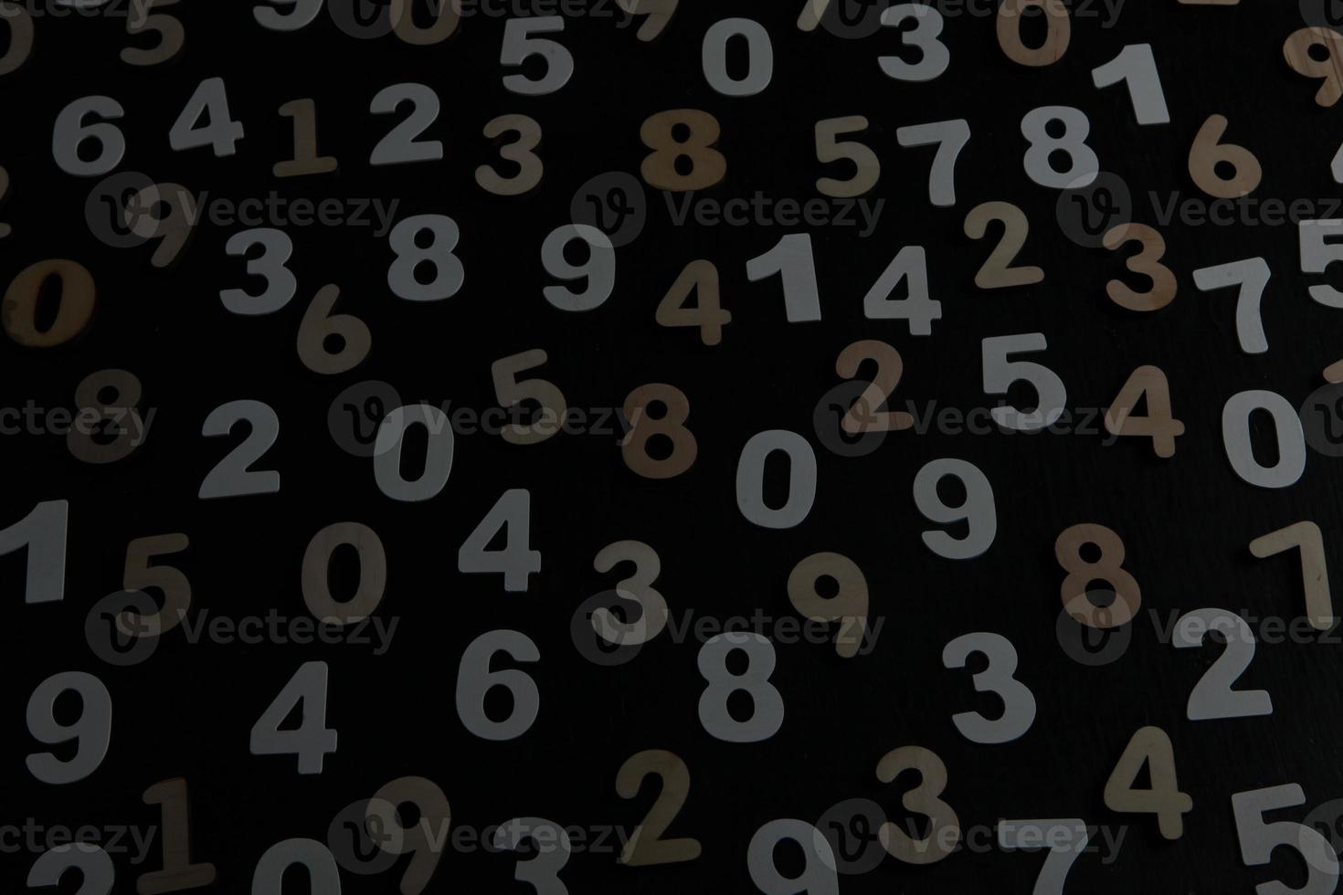 Background of numbers. from zero to nine. Numbers texture. Finance data concept. Mathematic. Seamless pattern with numbers. financial crisis concept. Business success. photo