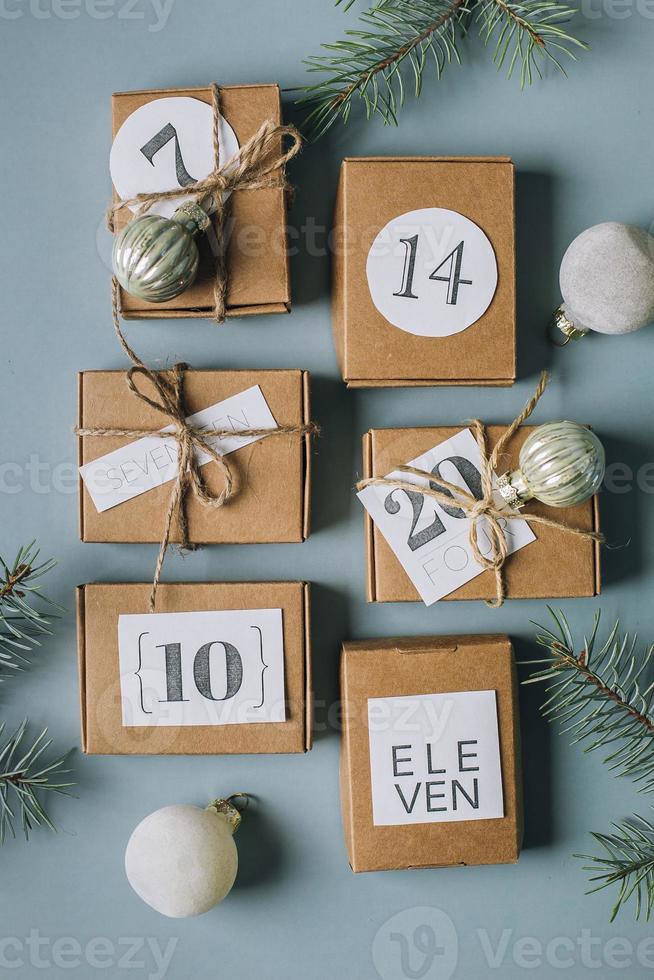 Original christmas advent calendar for children. photo